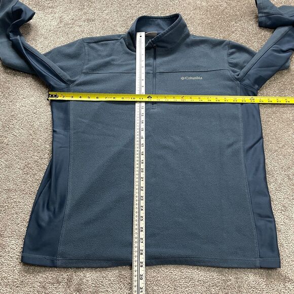 Columbia Active Fleece Jacket Mens XL Blue 1/4 Zip Mock Neck Long Sleeve Outdoor - Picture 9 of 12